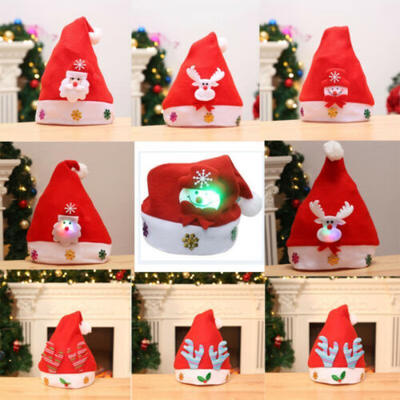 

Kids Adult Christmas LED Light Up Santa Claus Hat Reindeer Snowman Xmas Gift Cap