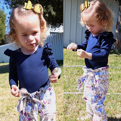 

2pcs Newborn Toddler Infant Baby Girl Clothes T-shirt TopsLong Pant Outfits Set