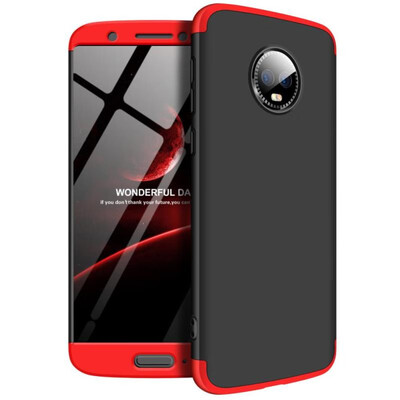 

MOONCASE Moto G6 three-section all-inclusive shield - black red