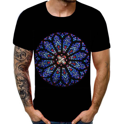 

Toponeto Mens Summer New Style 3D Printed Short Sleeves Fashion Comfort Blouse Top