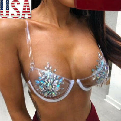 

New Transparent Clear Push Up Bra Strap Invisible Bras Women Underwire 34 Cup