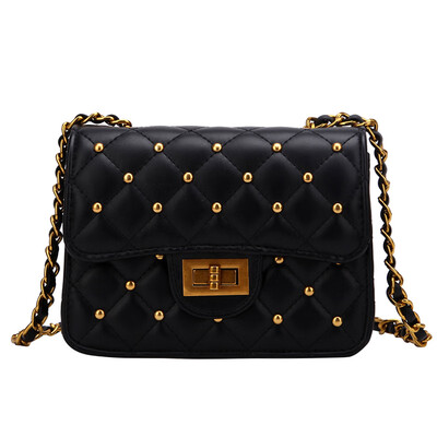 

Hong Kong style small bag female bag 2019 new wave Korean version ins rhombic chain bag slung fashion wild shoulder bag