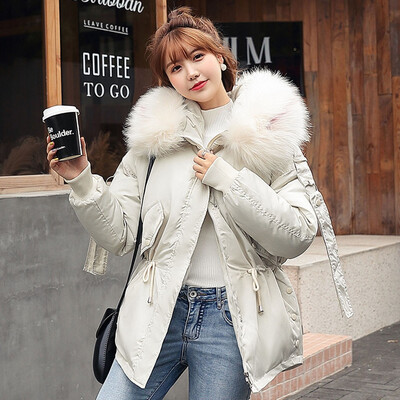 

Toponeto Fashion Outerwear Long Sleeve Hooded Jackets Cotton-padded Pockets Bandage Coats