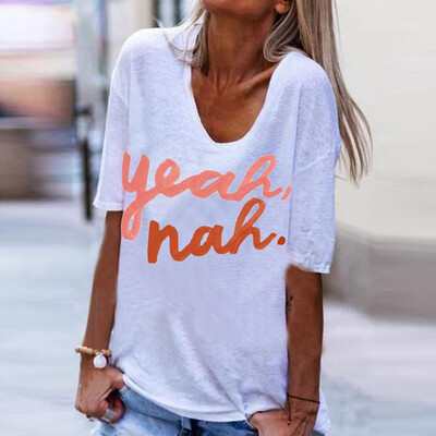 

Starmoon Women Summer Letters Short Sleeve T-Shirt Casual Tunic Shirt Tops Blouse