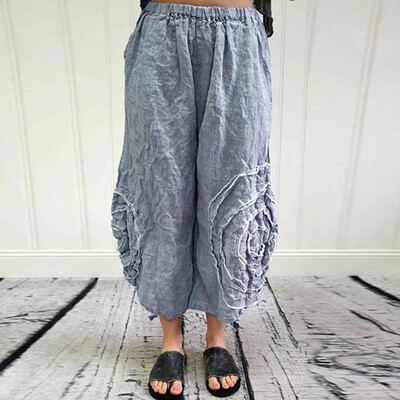 

Fashion Women Solid Casual Easy Sport Work Casual Trouser Loose Pants