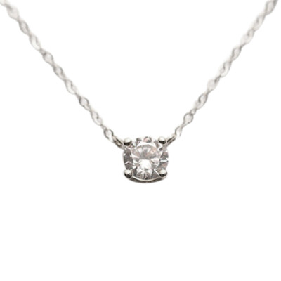 

Simple Round Cubic Zircon Thin Chain Women Necklace Party Jewelry Charm Gift
