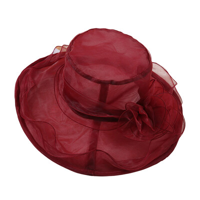 

Fashion Women Bowknot Wide Brim Hat Wedding Church Beach Sun Hats