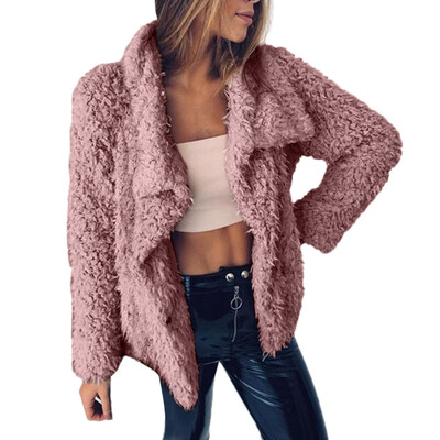 

Toponeto Women Fashion Winter Warm Faux Fur Long Sleeve Solid Jacket Tops Coat Jackets