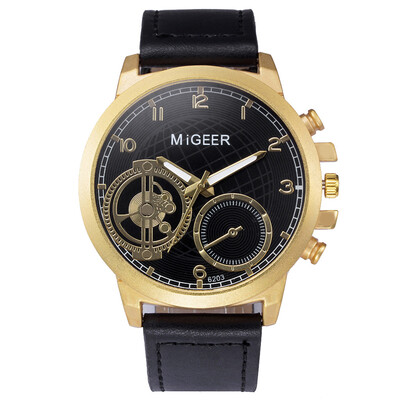 

Gobestart MIGEER High-End Fashion Mens Stainless Steel Watch Analog Alloy Quartz Watch