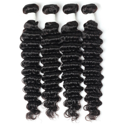 

Allove Brazilian Human Hair Weave Remy Hair Deep Wave 4pcs Bundles