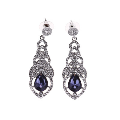 

Women Charm Rhinestone Bridal Water Drop Earrings Wedding Crystal Stud Earrings