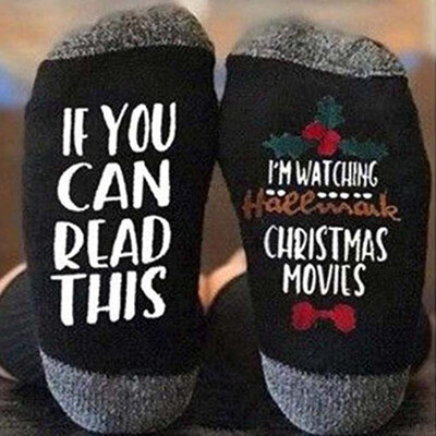 

1Pair Christmas Personalised Socks Letter Printed Socks Funny Socks