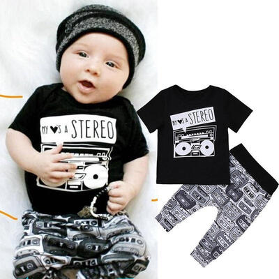 

Newborn Toddler Kids Boy Girl Baby Clothes Outfit T-shirt Top Long Pants Set