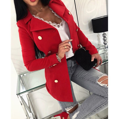 

Women Slim Double-breasted Business Office Blazer Suit Coat Jacket OL Outwear