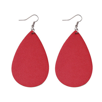 

Christmas Double-sided Artificial Leather Earrings Teardrop Xmas Tree Dangle
