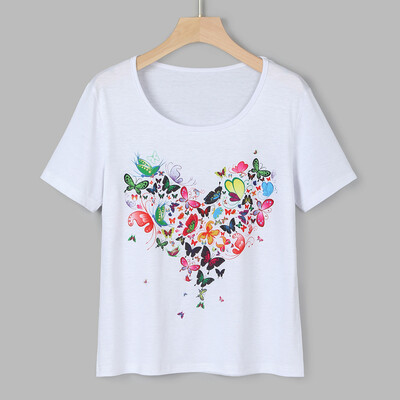 

Starmoon Fashion Women Casual Short Sleeve Butterfly Print Loose Top T-Shirt Blouse