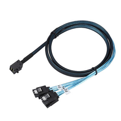 

CableDeconn Cabledeconn Mini SAS SFF-8643 to 4 SATA 7Pin HDD Server Data Transmission Cable