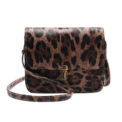

Girls Leopard Print Shoulder Handbags Women Casual Crossbody PU Leather Bag