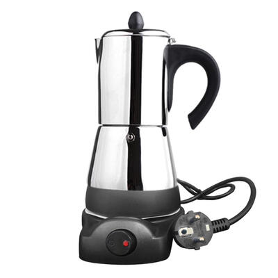

Stainless Steel Coffee Pot Electric Moka Coffee Maker Mocha Stovetop Tool