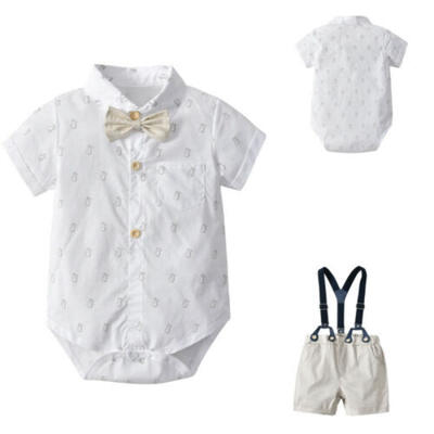 

Toddler Kids Baby Boy Tops Shirt Shorts Pants Gentleman Overalls Bowtie