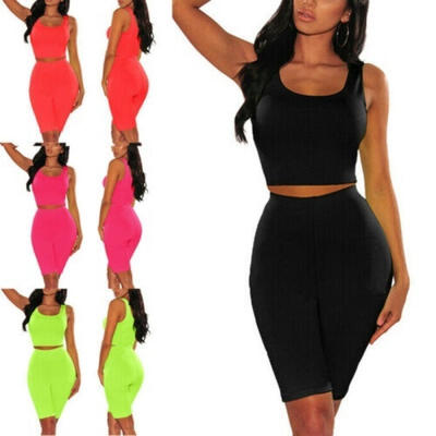 

Women Sports Yoga Set Gym Running Fitness Clothing Workout Vest Top & Pants