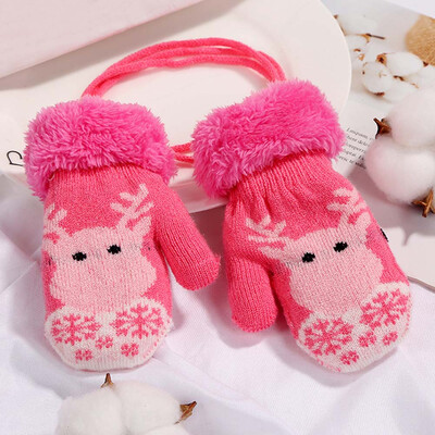 

New Winter Warm Kids Gloves Kids Stretch Knitted Mittens Kids Solid Girls Gloves Full Finger Glove Knitted Boys Gloves