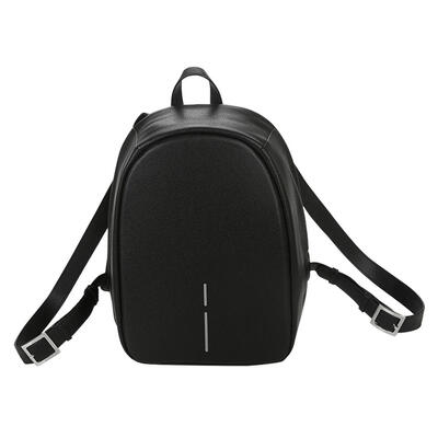 

Solid Color Litchi Pattern Reflective Backpacks Women PU Leather Knapsack
