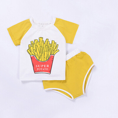 

Newborn Baby Girl Boy Short Sleeve Print T-shirt Top Shorts Outfits Clothes Set