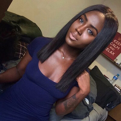 

〖Follure〗Synthetic Wig Short Straight Full Black Wig with Bangs for Women Fashion Wig