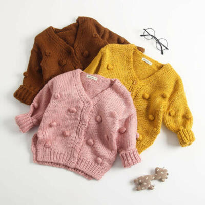 

Child Kids Baby Girl Knitted Sweater Long Sleeve Cardigan Coat Jacket Outwear US