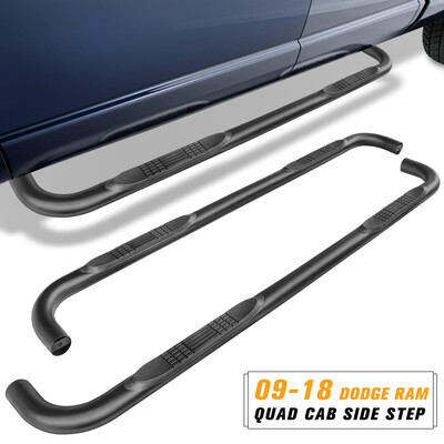 

For 2009-2018 Dodge Ram 1500 Quad Cab Black Side Step Nerf Bar Running Board