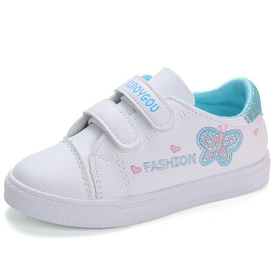 

New White Baby Girls Butterfly Letter Pattern Anti-Slip Shoes Sneakers Soft Soled Walking Shoes First Walkers