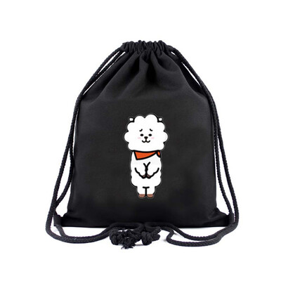 

CAR-TOBBY Kpop BTS New Canvas Drawstring Bags Backpack Student Schoolbag Shoulder Bag Fans Collections