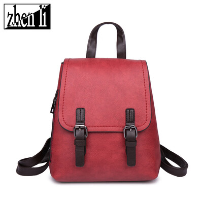 

New PU leather college girls backpack simple pop explosion womens backpack factory