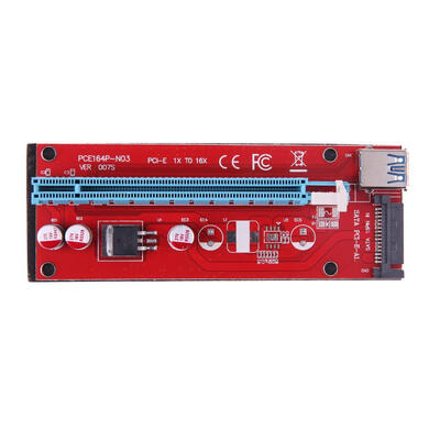 

USB 30 PCI-E Express 1x to16x Extender Riser Card Adapter SATA 15PIN Power