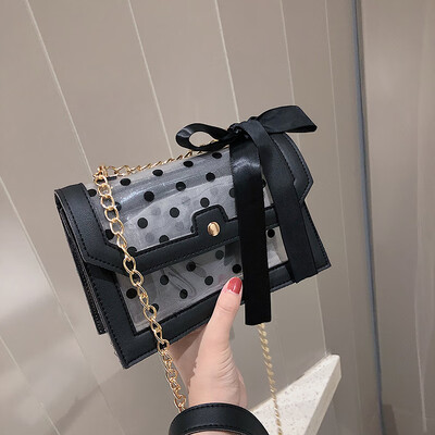 

Ins super fire fairy transparent small square bag female 2019 new fashion chain girl jelly shoulder diagonal package