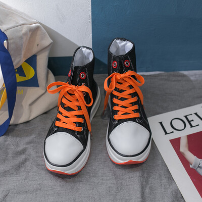 

In the spring&summer of 2019 the new Korean version of thick soles raised canvas shoes womens high-heeled casual shoes and