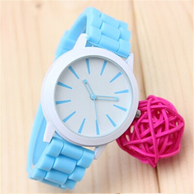 

Geneva watch ice cream candy color silicone belt simple hollow pointer male&female students couple quartz watch