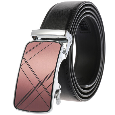 

new leather strap male automatic buckle belts 35cm men authentic girdle trend mens belts ceinture Fashion belt LY136-1326-1