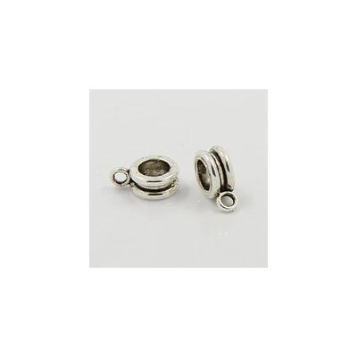 

Alloy European Beads Lead Free & Nickel Free Antique Silver 12x8x4mm Hole 5mm