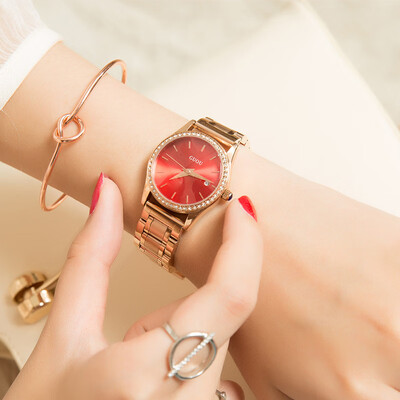 

Black technology watch female students non-automatic mechanical womens watch hollow waterproof