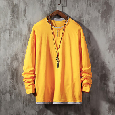 

Toponeto Mens Autumn New Trend Fashion Letter Print Loose Comfortable Long Sleeve Tops