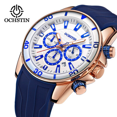 

Augustus OCHSTIN multi-function three-eyed calendar multi-function silicone mens watch mens watch