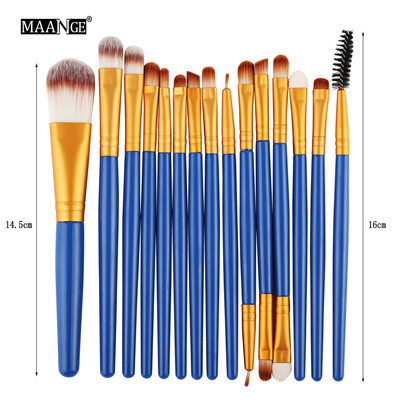 

Toponeto 15pcsset Makeup Brush Set tools Make-up Toiletry Kit Wool Make Up Brush Set
