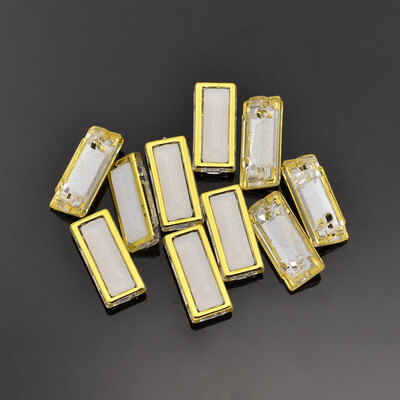 

Sew on Taiwan Acrylic Garment Accessories Rectangle WhiteSmoke 18x8x7mm Hole 1mm