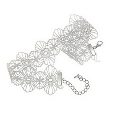 

Women Black Lace Flower Choker Necklace Bracelet Sweet Jewelry Sets Stylish