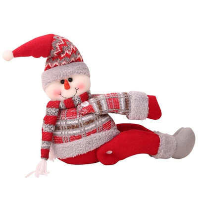 

Christmas Cartoon Doll Curtain Buckle Windows Curtains Decorative Snowman
