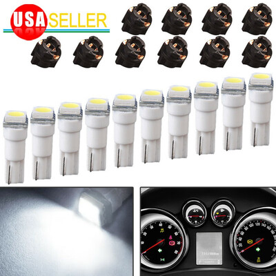 

10x PC74 T5 Led Twist Socket White Instrument Panel Dash Light Bulbs Package Kit
