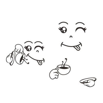 

Waterproof Self-Adhesive Smile Face Refrigerator Sticker DIY Wall Decals