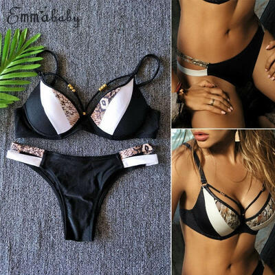 

Brazilian Womens Push Up Bra Bandage Bikini Set Swimsuit Swimwear Beachwear